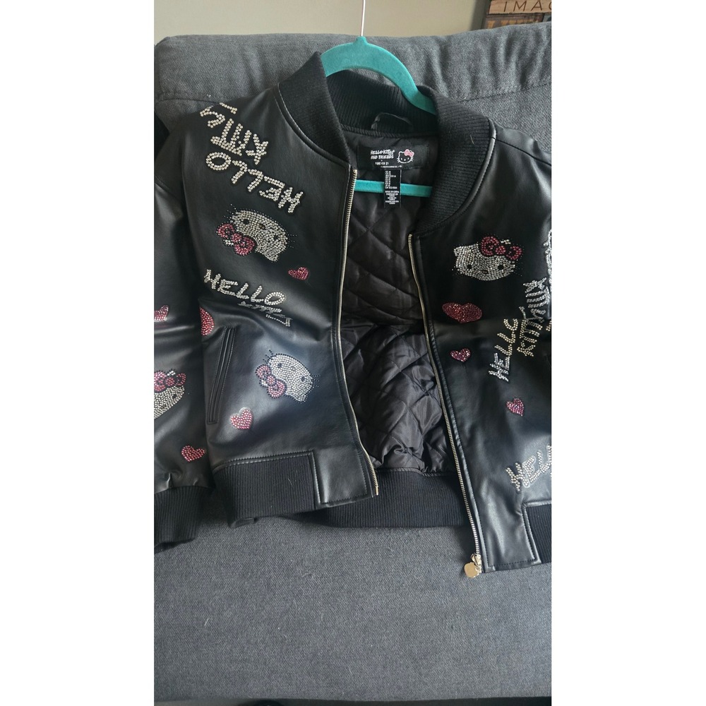 Forever 21 Hello Kitty and Friends Bomber Jacket Womens M Rhinestone Embellished